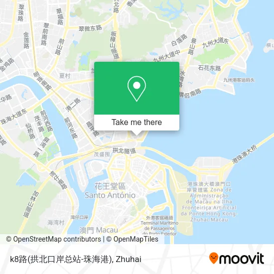 k8路(拱北口岸总站-珠海港) map