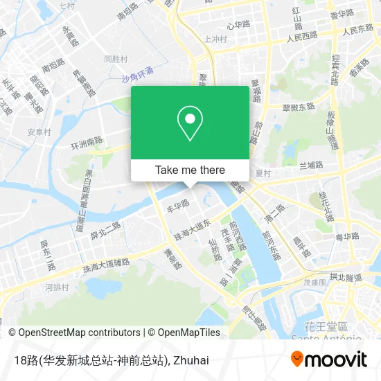18路(华发新城总站-神前总站) map