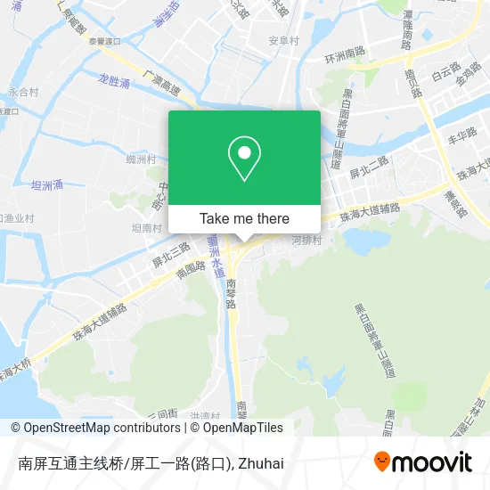 南屏互通主线桥/屏工一路(路口) map
