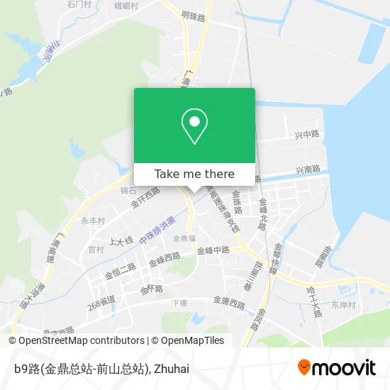 b9路(金鼎总站-前山总站) map