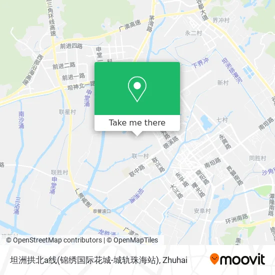 坦洲拱北a线(锦绣国际花城-城轨珠海站) map