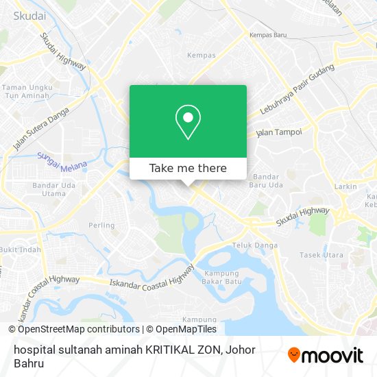 hospital sultanah aminah KRITIKAL ZON map