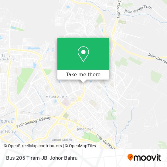 Bus 205 Tiram-JB map