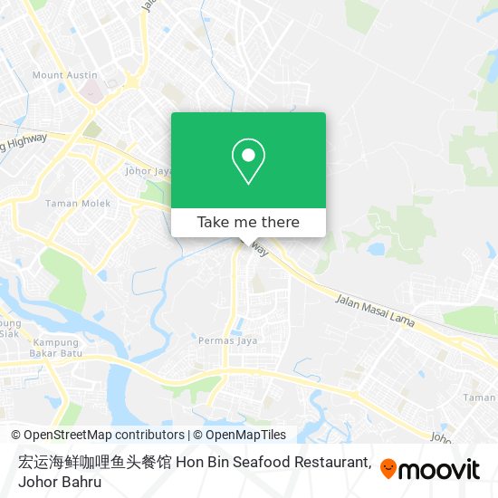 宏运海鲜咖哩鱼头餐馆 Hon Bin Seafood Restaurant map