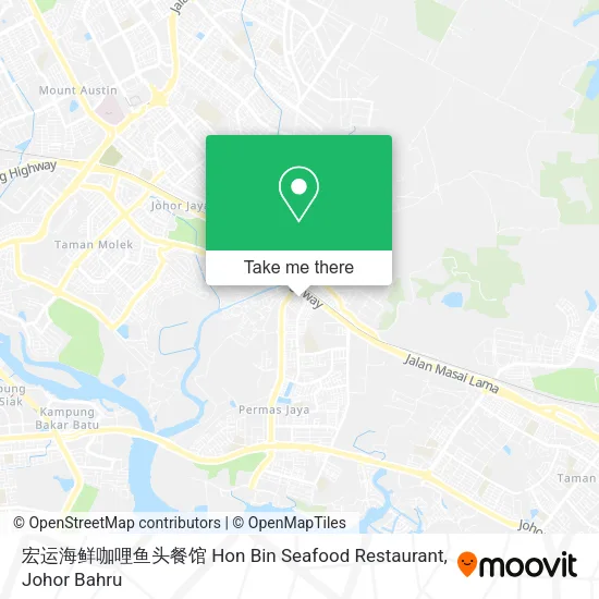 宏运海鲜咖哩鱼头餐馆 Hon Bin Seafood Restaurant map