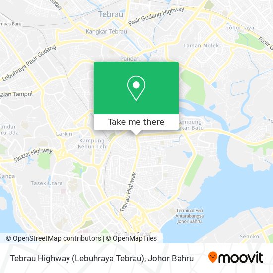 Tebrau Highway (Lebuhraya Tebrau) map