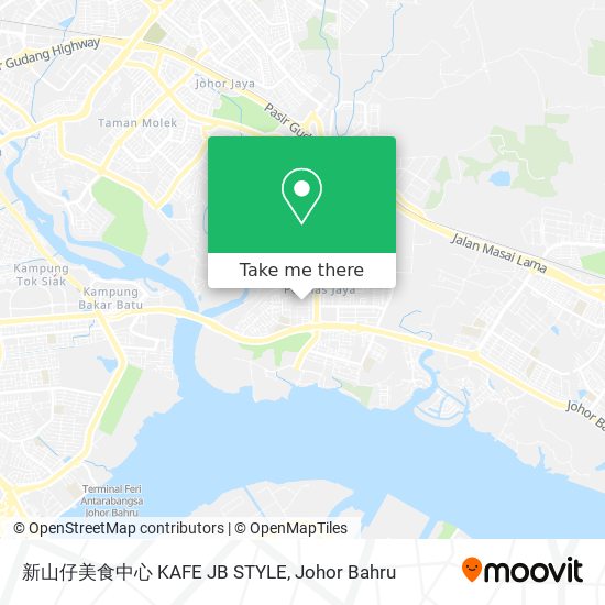 新山仔美食中心 KAFE JB STYLE map