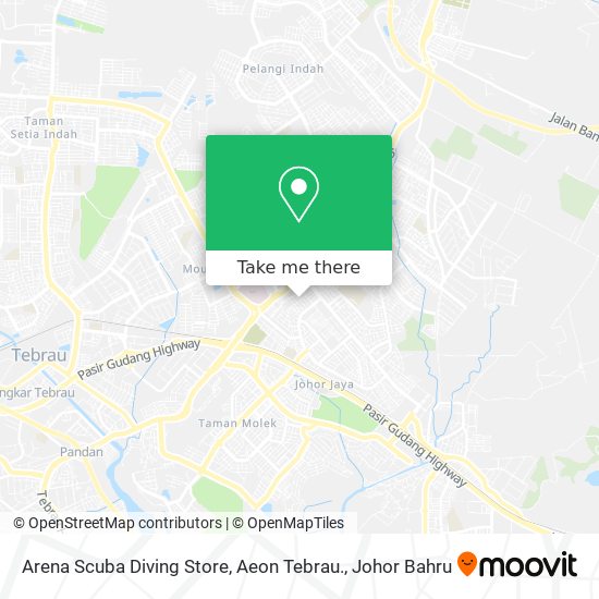 Arena Scuba Diving Store, Aeon Tebrau. map