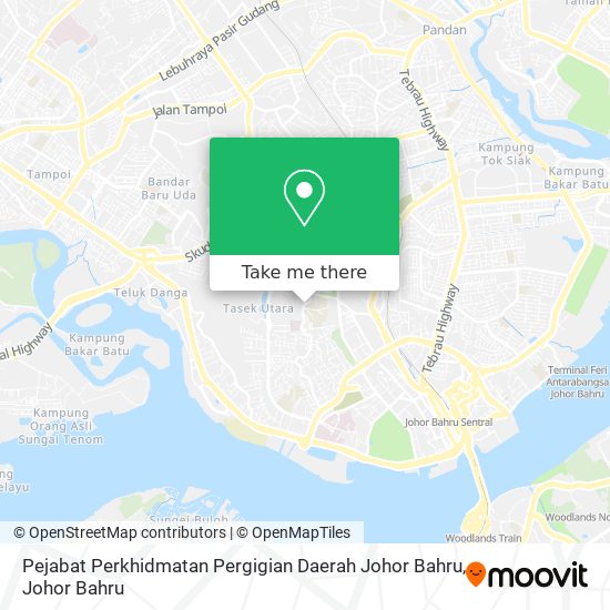 Pejabat Perkhidmatan Pergigian Daerah Johor Bahru map