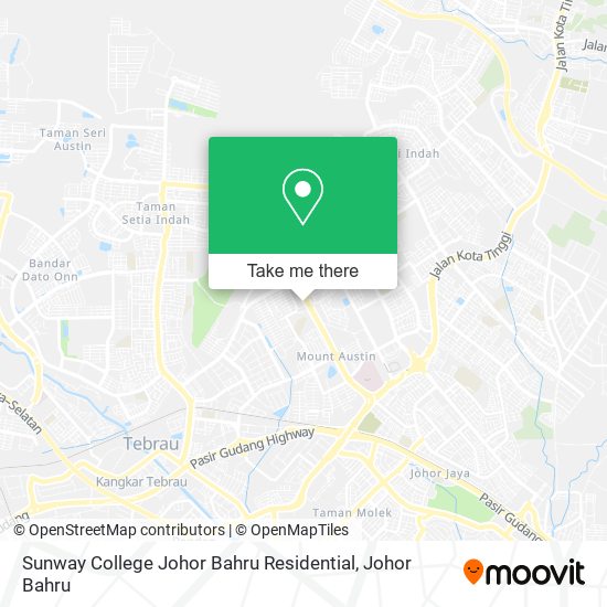 Sunway College Johor Bahru Residential map