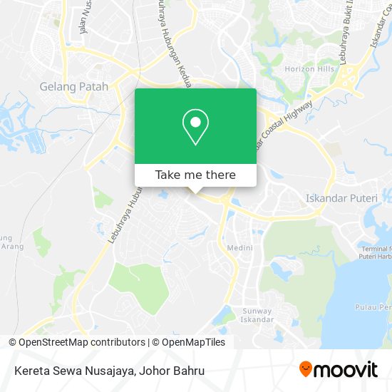 Kereta Sewa Nusajaya map