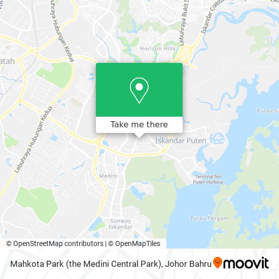 Mahkota Park (the Medini Central Park) map