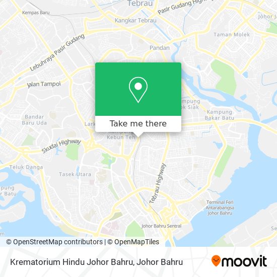 Krematorium Hindu Johor Bahru map