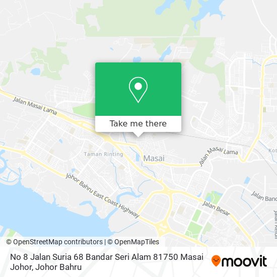 No 8 Jalan Suria 68 Bandar Seri Alam 81750 Masai Johor map