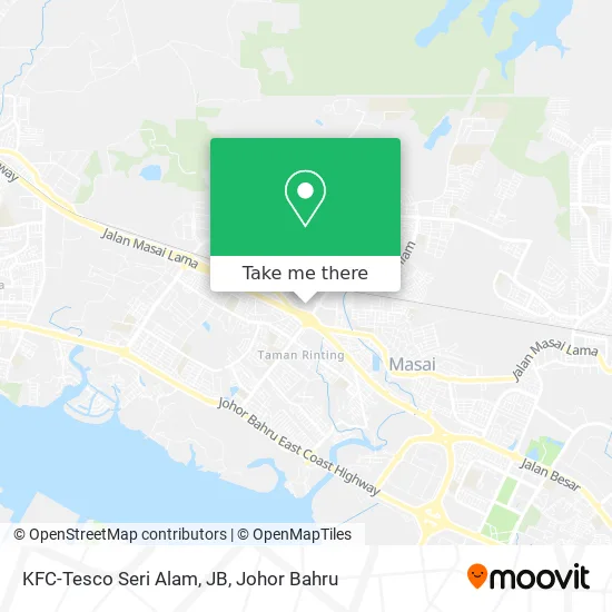 KFC-Tesco Seri Alam, JB map