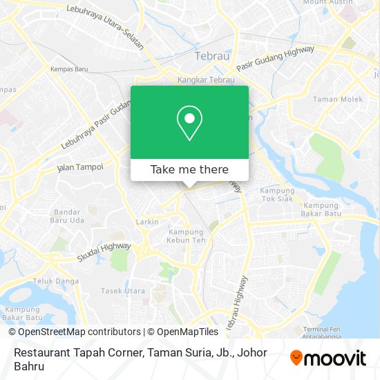 Restaurant Tapah Corner, Taman Suria, Jb. map
