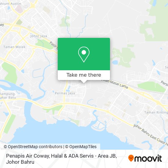 Penapis Air Coway, Halal & ADA Servis - Area JB map