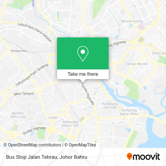 Bus Stop Jalan Tebrau map