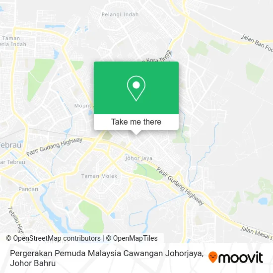 Pergerakan Pemuda Malaysia Cawangan Johorjaya map