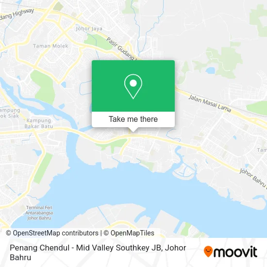 Penang Chendul - Mid Valley Southkey JB map