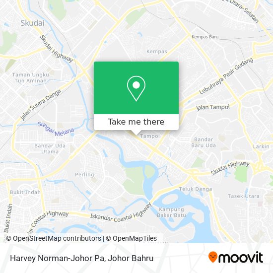 Harvey Norman-Johor Pa map