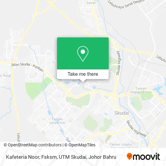 Kafeteria Noor, Fsksm, UTM Skudai map