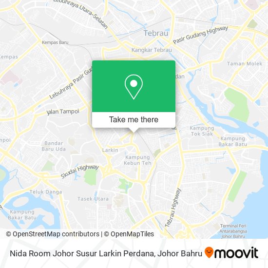 Nida Room Johor Susur Larkin Perdana map