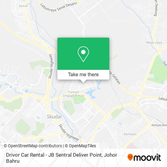 Drivor Car Rental - JB Sentral Deliver Point map