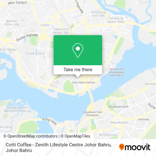 Cotti Coffee - Zenith Lifestyle Centre Johor Bahru map