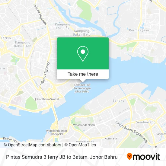 Pintas Samudra 3 ferry JB to Batam map