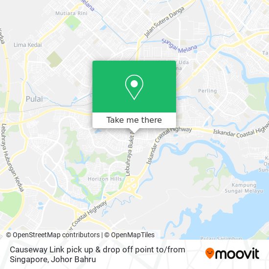 Causeway Link pick up & drop off point to / from Singapore map