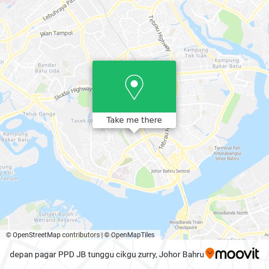 How to get to depan pagar PPD JB tunggu cikgu zurry in Johor Baharu by Bus or Train?
