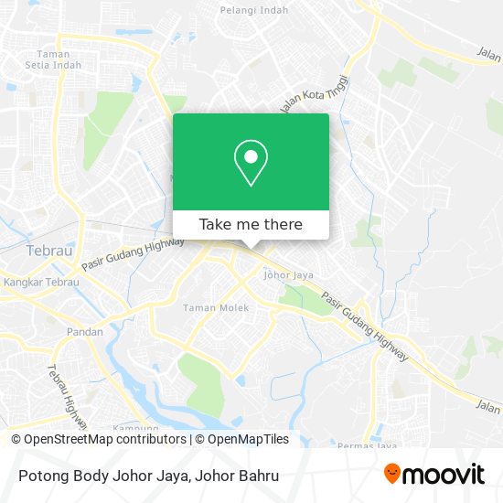 Potong Body Johor Jaya map