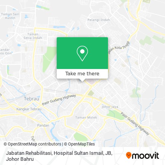 Jabatan Rehabilitasi, Hospital Sultan Ismail, JB map