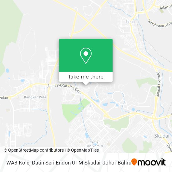WA3 Kolej Datin Seri Endon UTM Skudai map