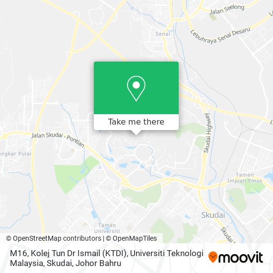 M16, Kolej Tun Dr Ismail (KTDI), Universiti Teknologi Malaysia, Skudai map