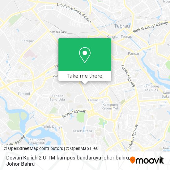 Dewan Kuliah 2 UiTM kampus bandaraya johor bahru map