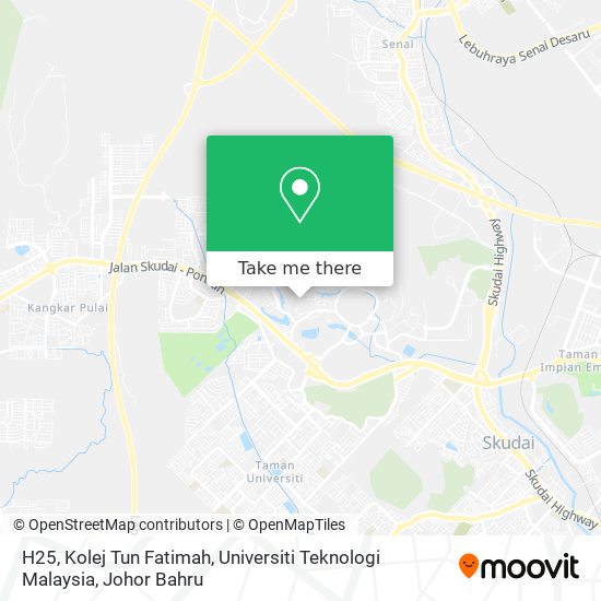 H25, Kolej Tun Fatimah, Universiti Teknologi Malaysia map