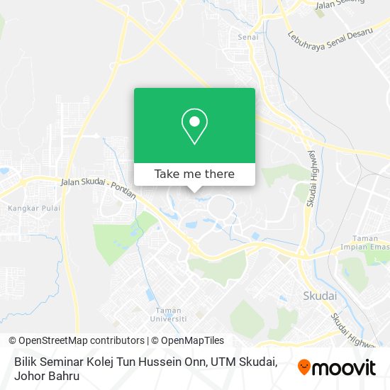 Bilik Seminar Kolej Tun Hussein Onn, UTM Skudai map