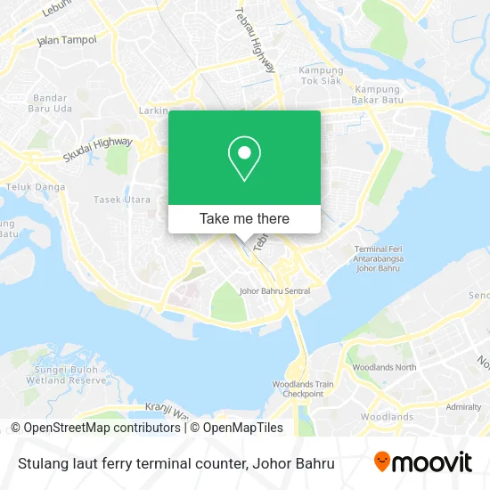 Stulang laut ferry terminal counter map