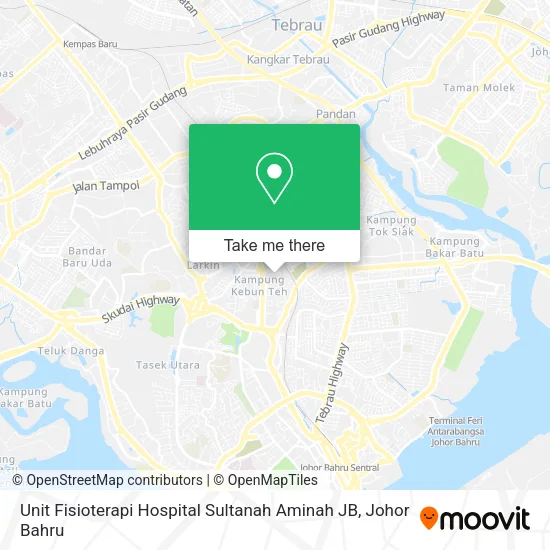Unit Fisioterapi Hospital Sultanah Aminah JB map