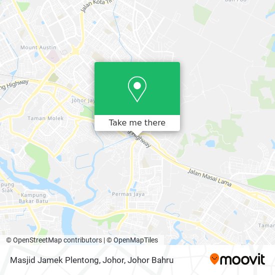 Masjid Jamek Plentong, Johor map
