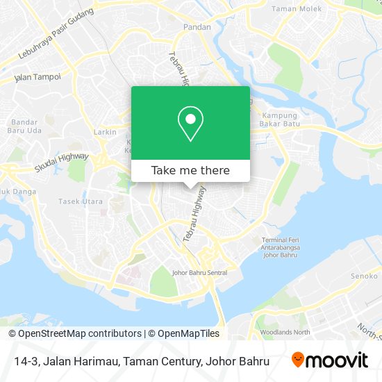 14-3, Jalan Harimau, Taman Century map