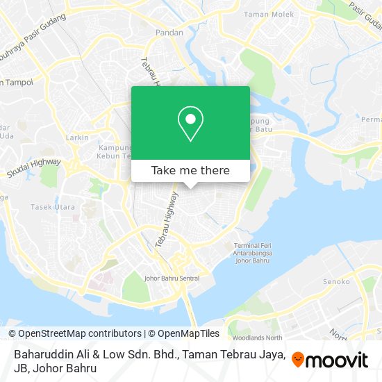 Baharuddin Ali & Low Sdn. Bhd., Taman Tebrau Jaya, JB map