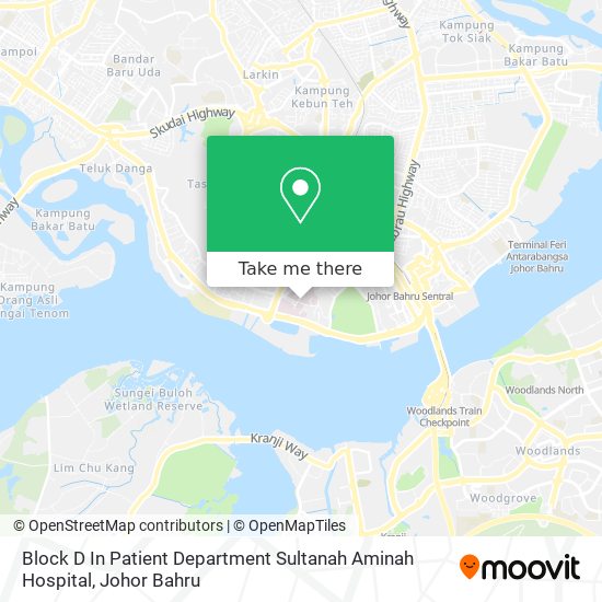 Block D In Patient Department Sultanah Aminah Hospital map