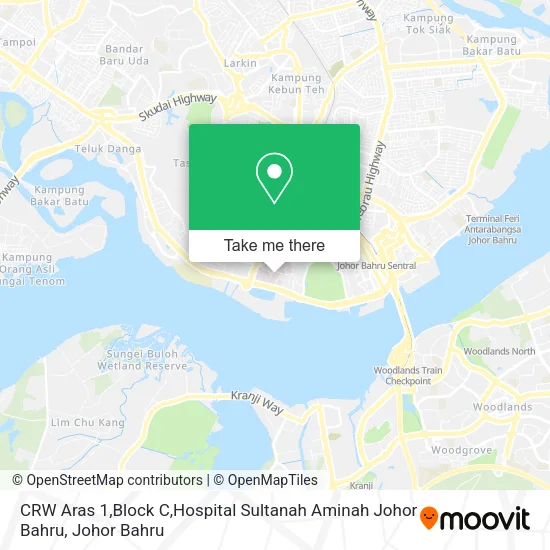 CRW Aras 1,Block C,Hospital Sultanah Aminah Johor Bahru map