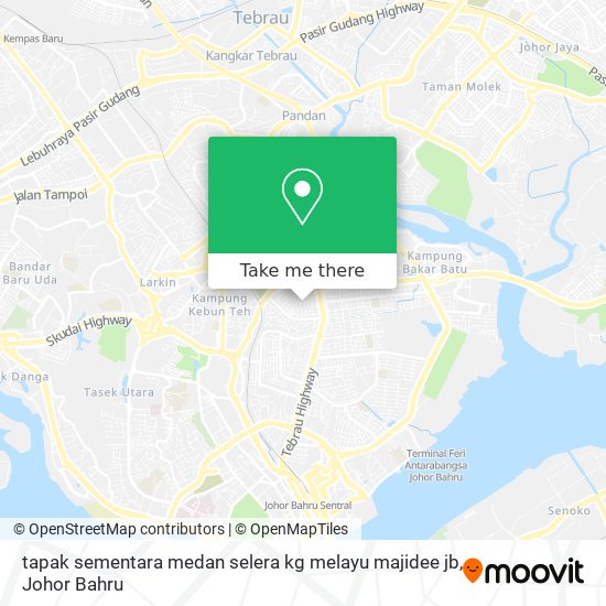 tapak sementara medan selera kg melayu majidee jb map