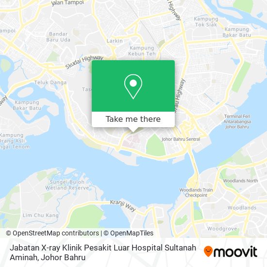 Jabatan X-ray Klinik Pesakit Luar Hospital Sultanah Aminah map