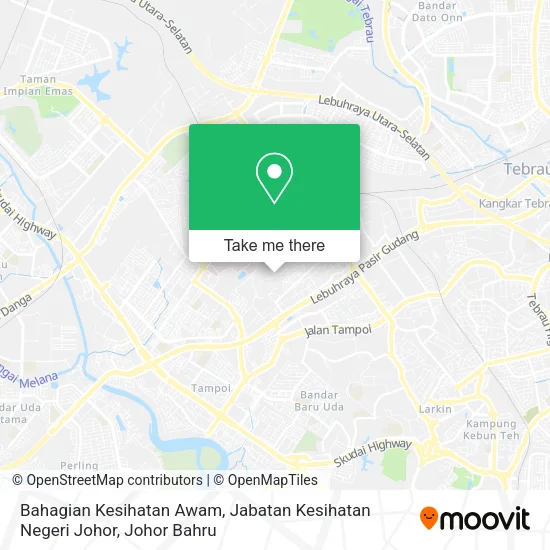 Bahagian Kesihatan Awam, Jabatan Kesihatan Negeri Johor map