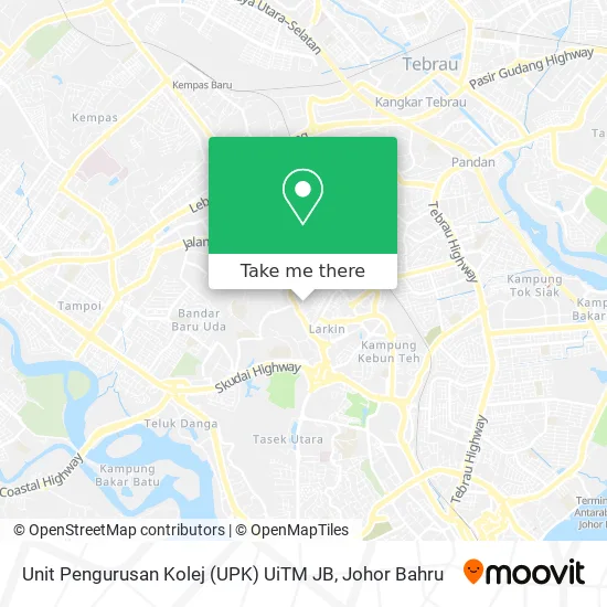 Unit Pengurusan Kolej (UPK) UiTM JB map